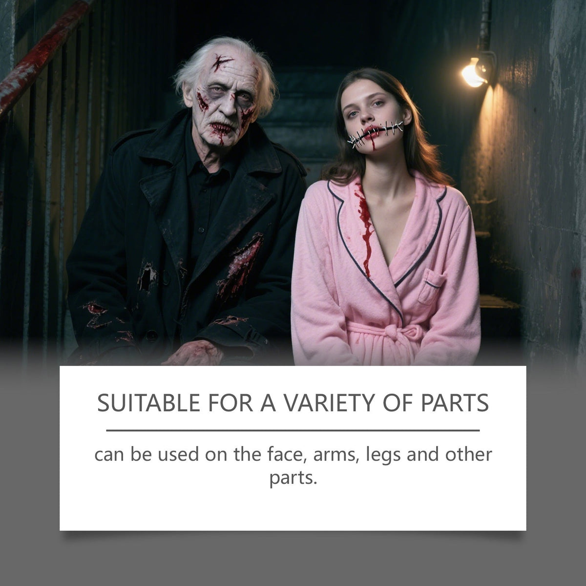 Halloween fake blood makeup set for face, arms, legs and other costume makeup parts