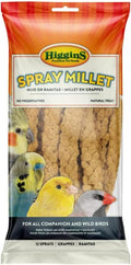 Higgins spray millet bird treat bag, front label with perched wild birds