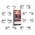 Halloween eyeliner sticker set with bat, spider, and web eye designs; 8-piece box.