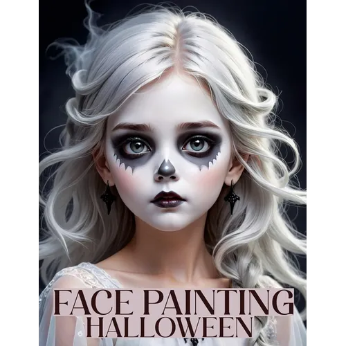 Face Painting Halloween paperback book cover with illustrated skull face paint