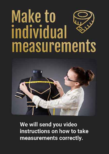 Dracula Untold costume: black chest armor with gold straps, held while measuring