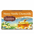 Celestial Seasonings herbal tea box for Honey Vanilla Chamomile, caffeine free