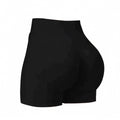 High-waist yoga shorts in black, fitted stretch activewear