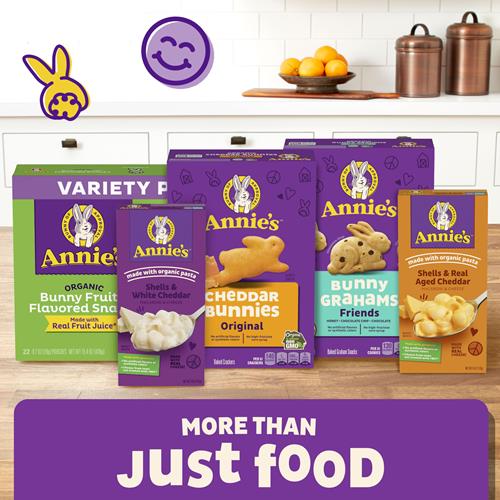 Assorted Annie’s gluten-free snack boxes variety pack on a display