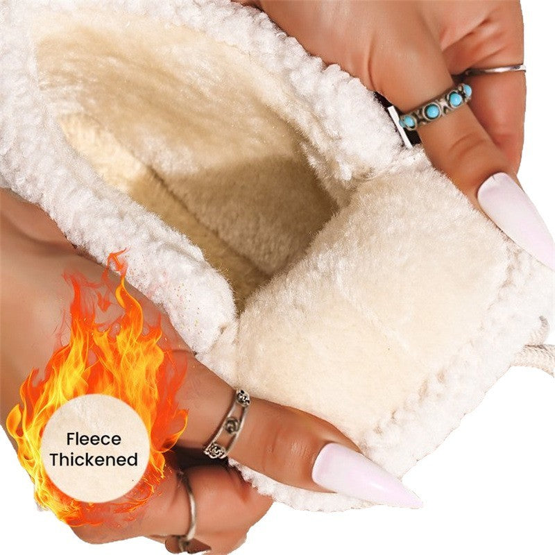 Fleece-lined boot interior with thick warm lining and plush cuff opening