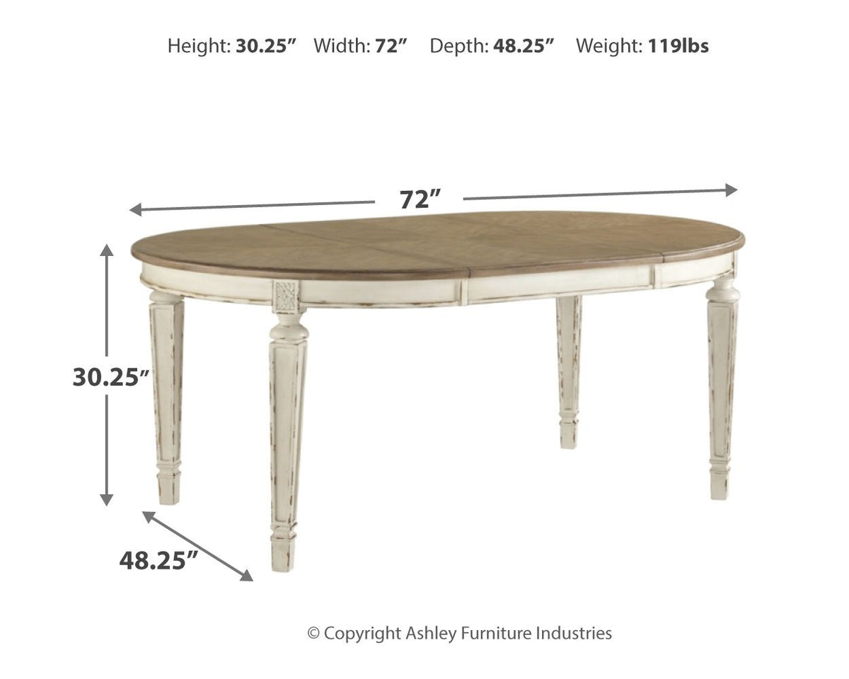 Oval dining table dimensions: 72" wide, 30.25" high, 48.25" deep