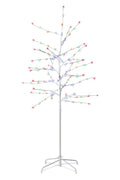 5ft prelit tree light with multicolor bulbs and white branches