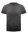 Oil wash T-shirt in dark gray with crew neck and short sleeves