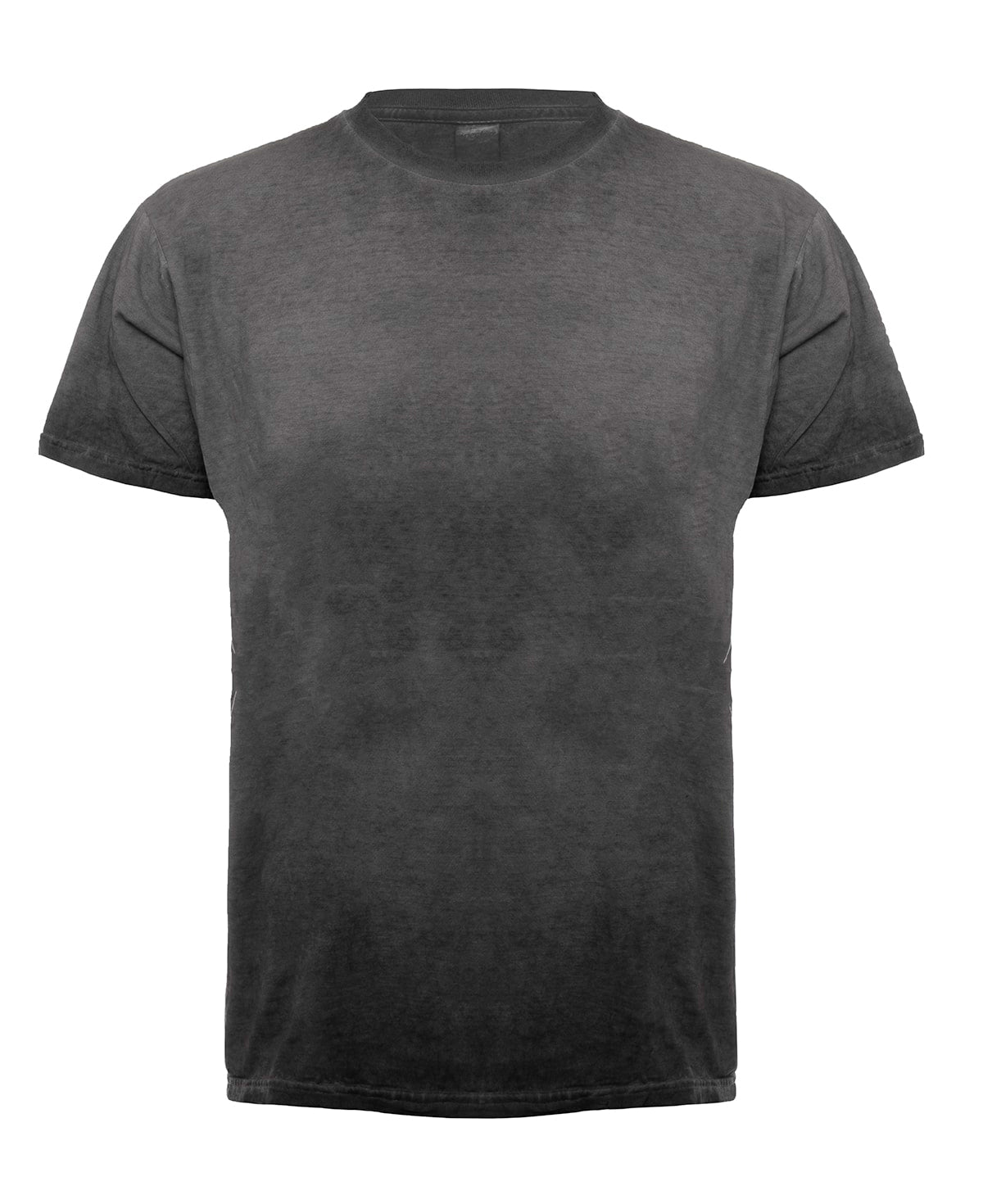 Oil wash T-shirt in dark gray with crew neck and short sleeves