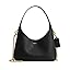 Black hobo bag with chain strap and curved top opening