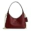 COACH shoulder bag in maroon leather with gold chain strap and snap top