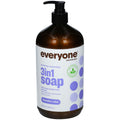 3-in-1 lavender and aloe soap bottle with black pump, 32 fl oz