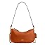 Cognac orange leather hobo bag with detachable chain strap and magnetic closure.