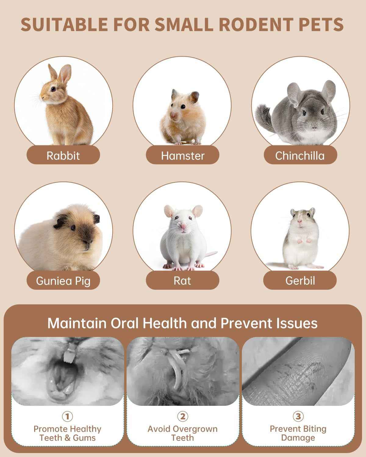 Rabbit chew toy set shown for rabbits and other small rodents