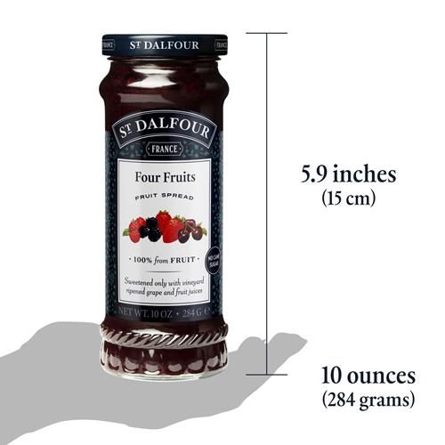St. Dalfour Four Fruits fruit spread jar, 10 oz (284 g), front view