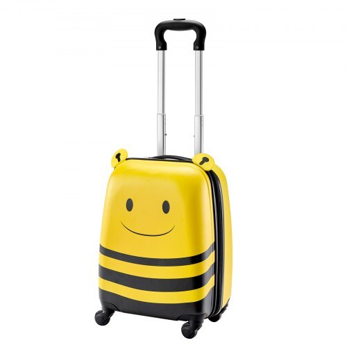 Small bee hardside kids rolling suitcase with four wheels and extended handle