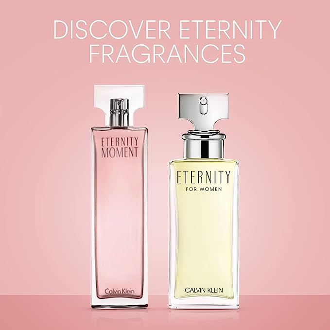 Calvin Klein Eternity Moment eau de parfum pink bottle with silver spray cap