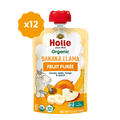 Holle Organic Banana Llama fruit purée pouch, banana, apple, mango and apricot, x12