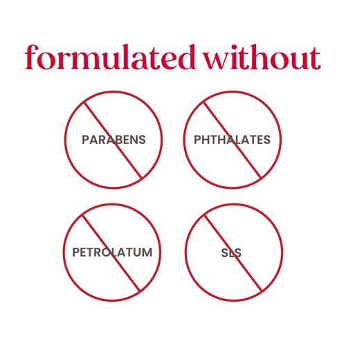 Paraben-, phthalate-, petrolatum-, and SLS-free formulation seal graphic