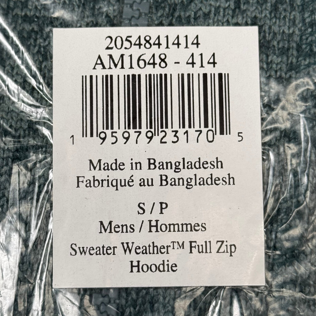Teal heather fleece jacket size S tag marked Sweater Weather Full Zip Hoodie