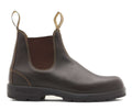 Men's walnut brown Chelsea boot, side view showing elastic gore and stitched detailing