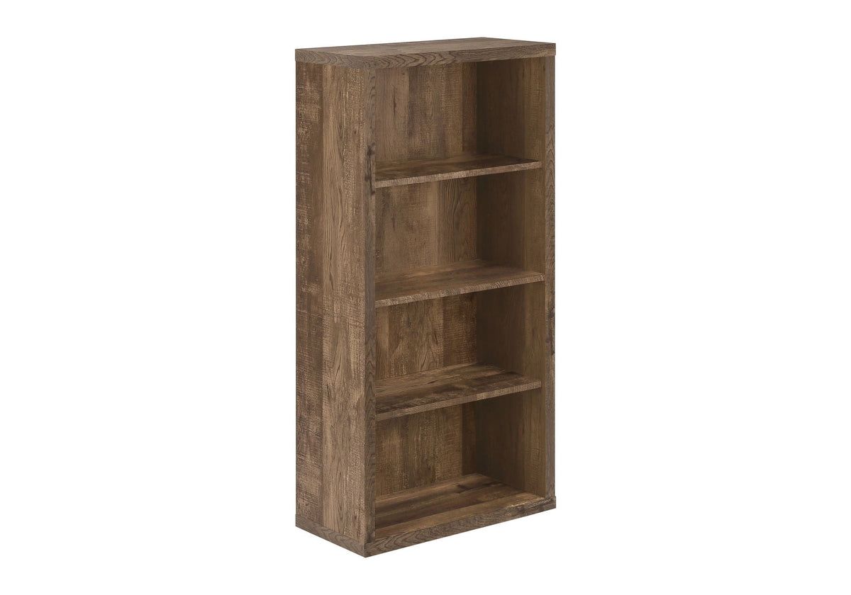 5-tier light brown wood-look bookshelf with open shelves