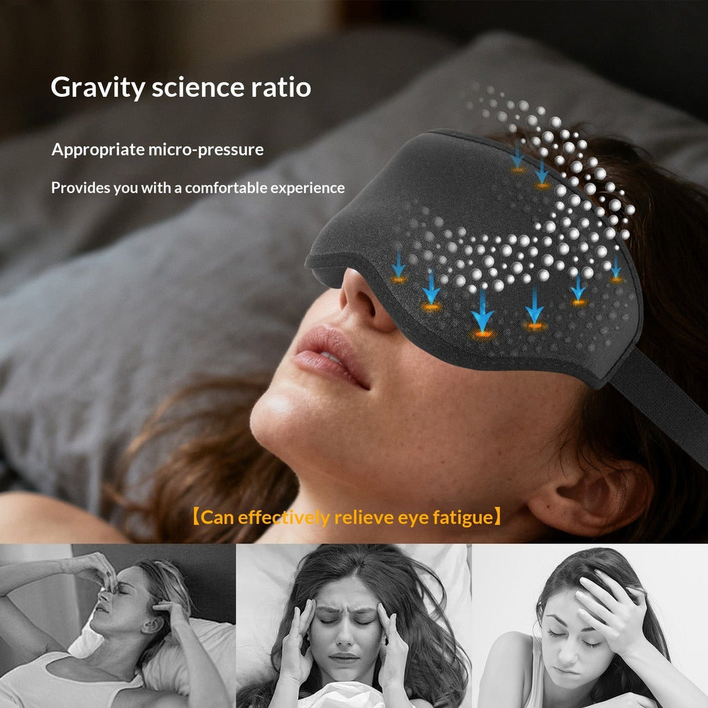 Grey weighted sleep mask with 3D contoured eye cups