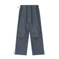 Men's drawstring cargo pants, slate blue-gray, relaxed straight legs with cargo pockets