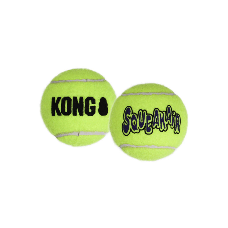 Kong SqueakAir tennis balls, neon green with KONG and SqueakAir logos