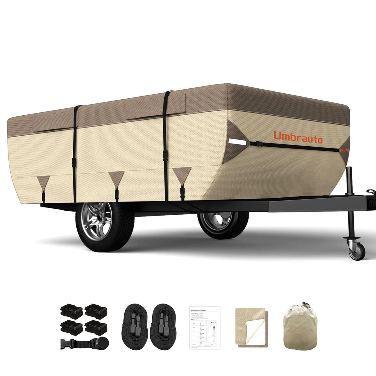 Umbrauto khaki RV camper cover with top and side panels for pop-up camper