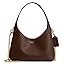 Brown hobo bag with chain strap and curved top opening