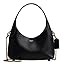 Black leather hobo bag with chain shoulder strap and side tag
