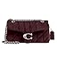 Quilted small shoulder bag with chain strap and front logo hardware