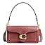 Quilted leather shoulder bag with chain strap and front flap clasp, maroon color.