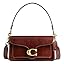 Quilted pebble leather shoulder bag with chain strap, deep red