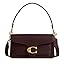 Quilted pebble leather shoulder bag with chain strap, dark red