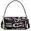 Quilted small shoulder bag with chain strap and top flap with logo