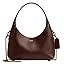 Burgundy hobo bag with chain strap and curved cutout top