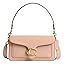 Quilted pebble leather shoulder bag with chain strap, blush pink