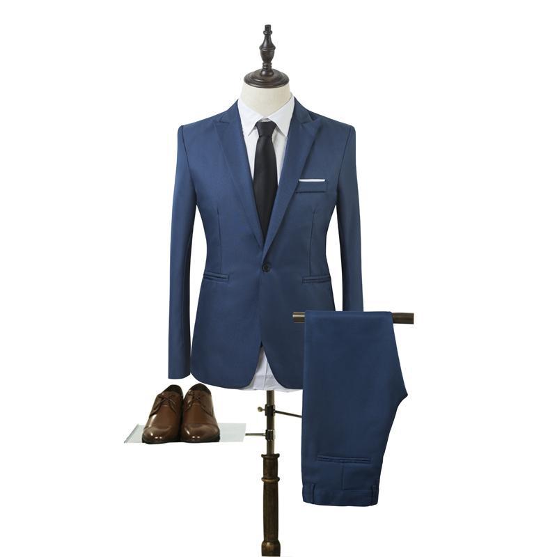 Men’s blue blazer and matching shorts, front button closure, chest pocket