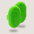 Green pet bath brush set of 2 with flexible silicone bristles