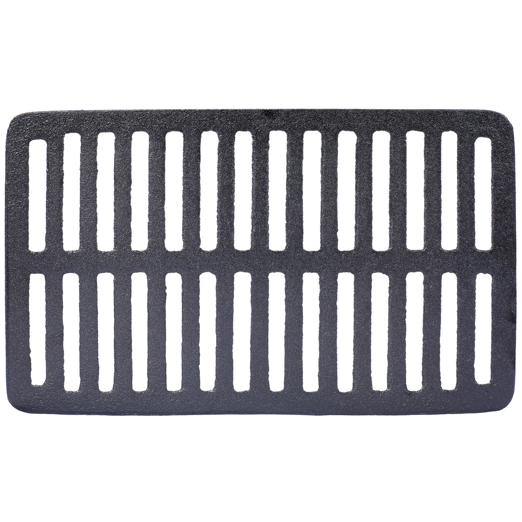 Charcoal oval grill grate insert with parallel heat slots for tabletop grill