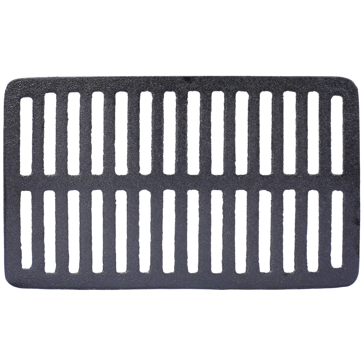 Charcoal oval grill grate insert with parallel heat slots for tabletop grill