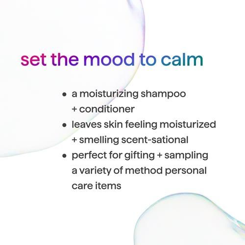 Benefits text panel for moisturizing shampoo and conditioner set