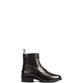 Kids' black ankle zip paddock boots with elastic side panels