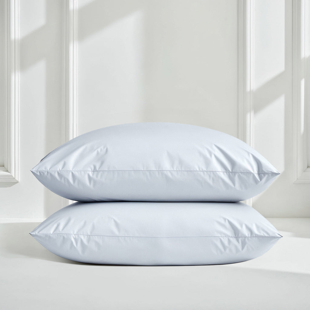 Australian sateen sheet set in light blue with two matching pillowcases