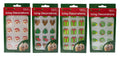 Pack of edible icing cake decorations with assorted Christmas shapes, 60-piece set