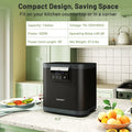 Compact 4 L electric kitchen composter with front LED display on countertop