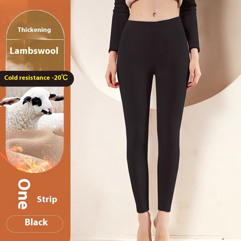 Women’s black cashmere leggings, slim ankle length with elastic waistband
