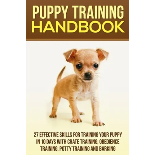 Paperback puppy training handbook with dog on cover and bold title text